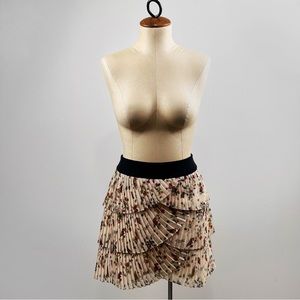 Ted Baker London Rose Bug Soft Pleated Skirt Ladybugs Flowers Butterflies